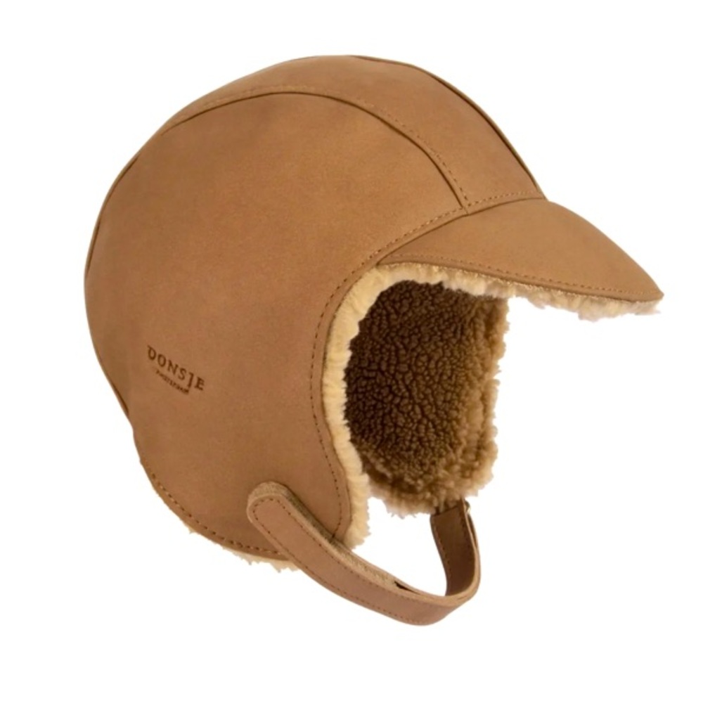NEW Donsje Leather Toddler Hat - Truffle - size 3/4years. with duster bag